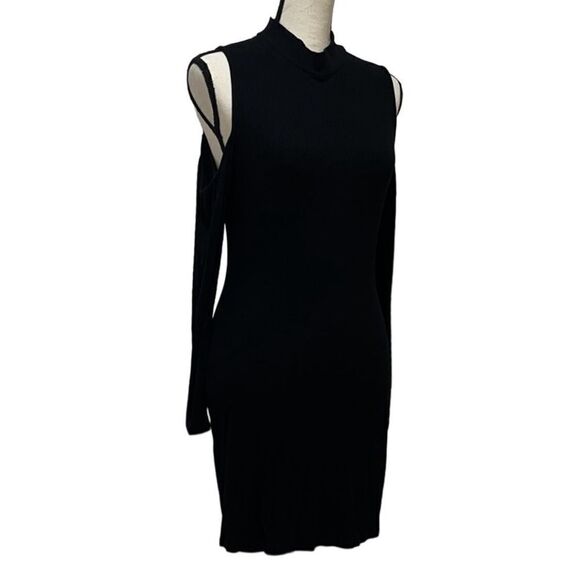 FTF Cold-Shoulder Ribbed Mini Bodycon Dress - Picture 2 of 11